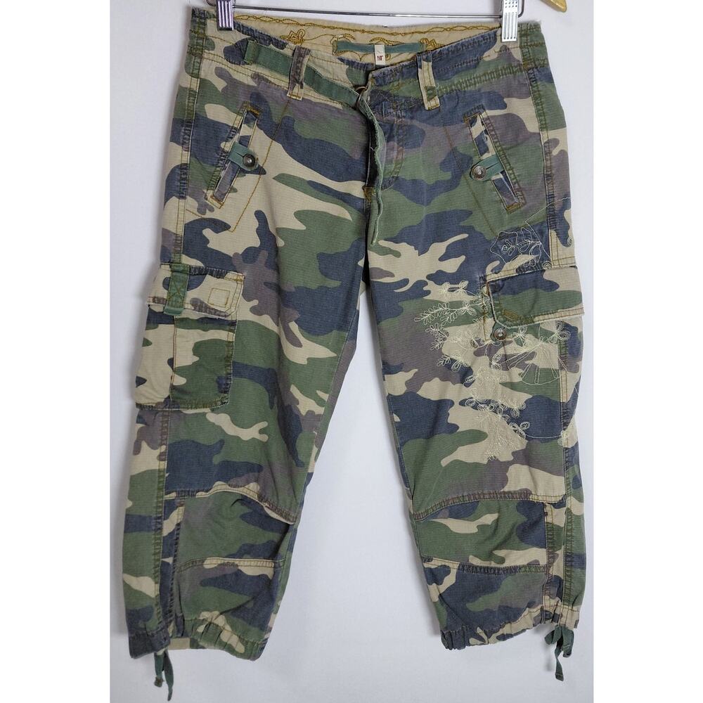 iT Macau !iT Jeans Camo Cargo Pants Green Camouflage Woven Size 26